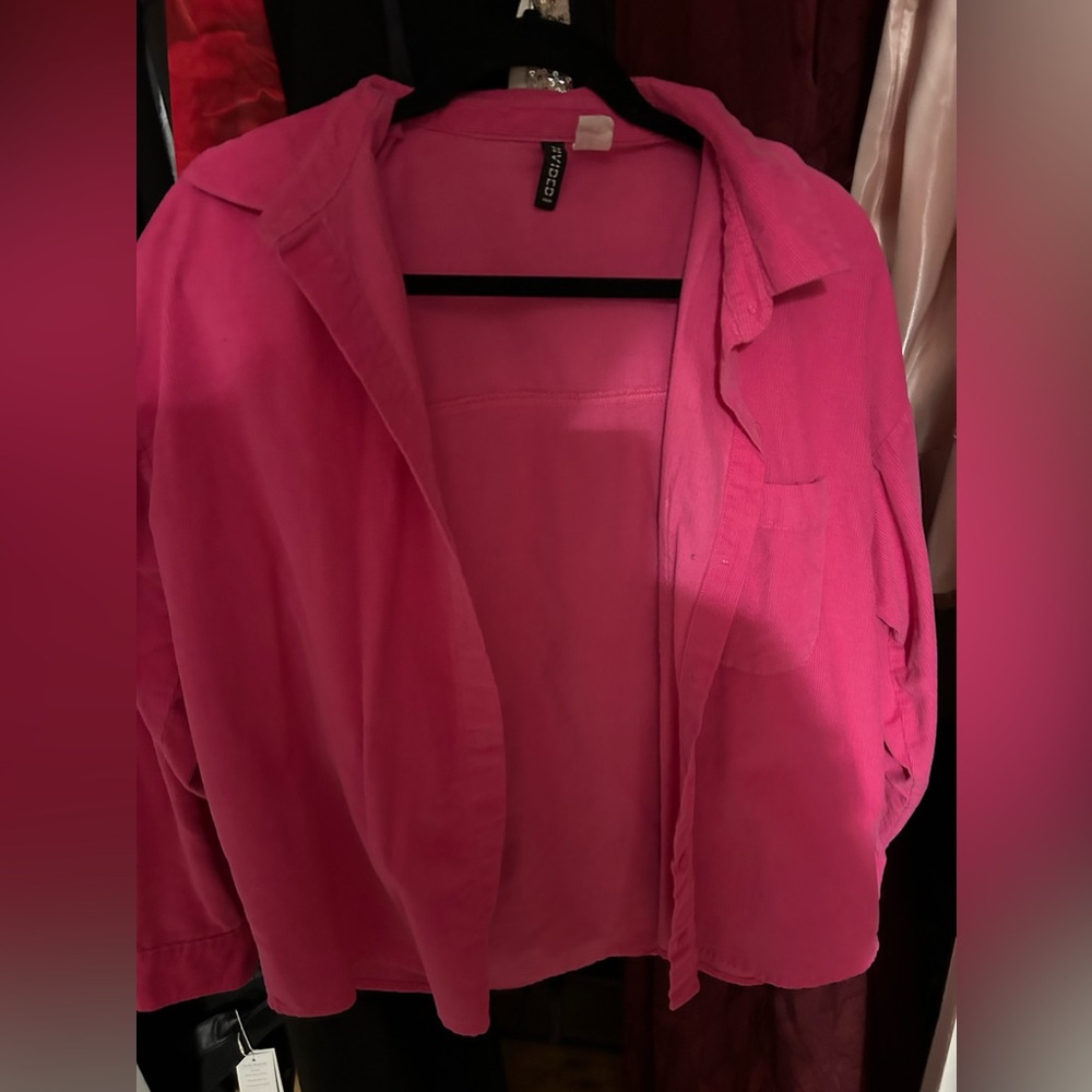 Pink Button-Up Women's Top